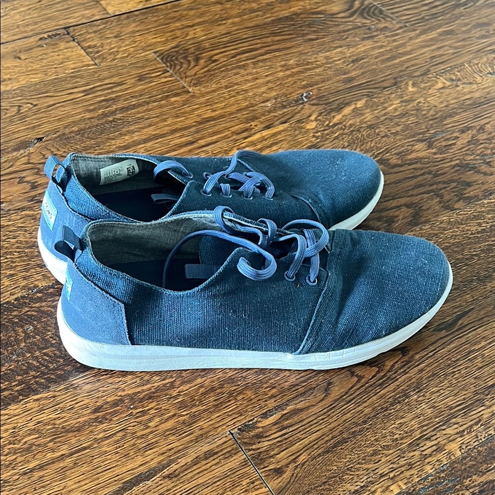 Toms Blue Sneakers Slip-On Elastic Laces